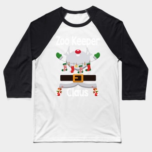 Zoo Keeper Claus Santa Christmas Costume Pajama Baseball T-Shirt